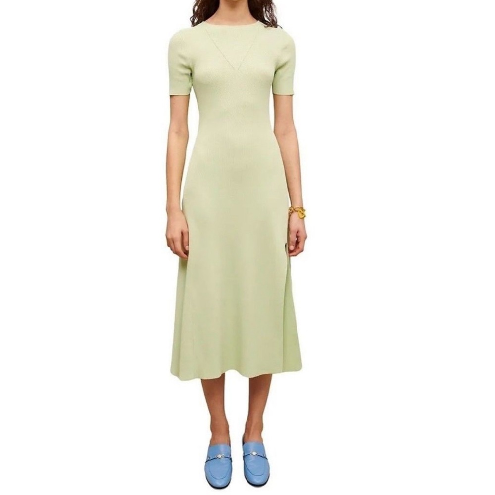 MAJE Tie-Back Midi Green Dress